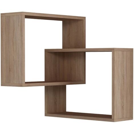 CALICOSY - Etagère murale d'angle 2 étagères H68 cm - Ring