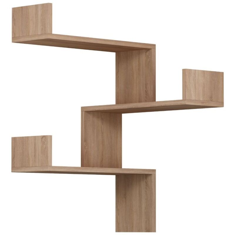 Calicosy - Etagère murale d'angle 3 étagères H90 cm - Luska