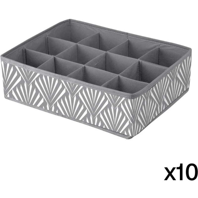 Calicosy - Lot de 10 tiroirs organisateurs 12 compartiments motifs éventails