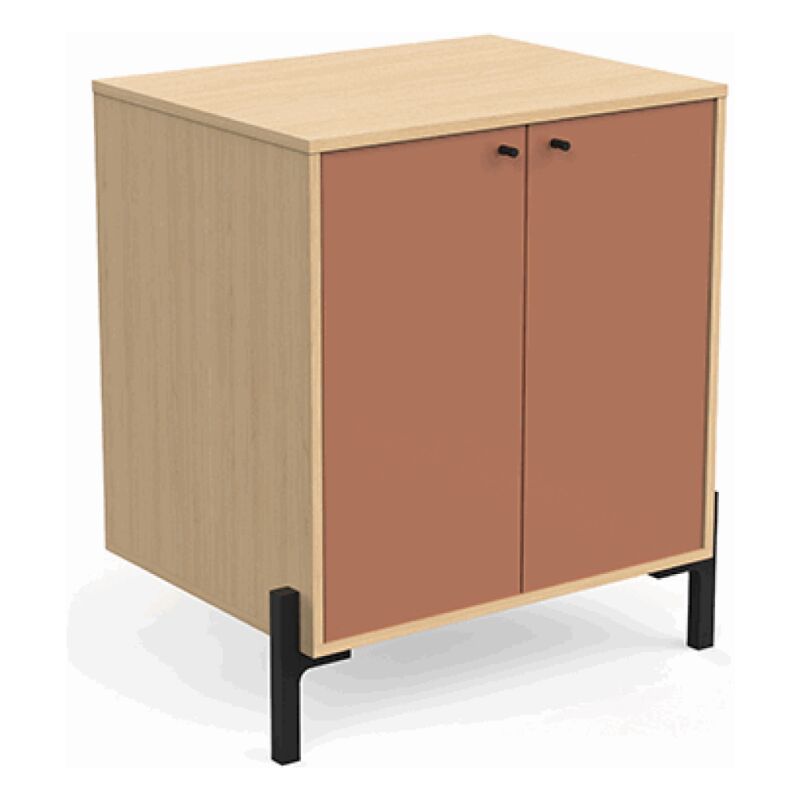 Calicosy - Meuble sous lavabo 2 portes abricot Elisa