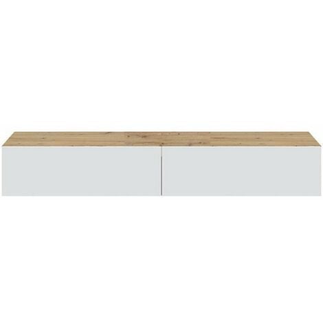 CALICOSY - Meuble suspendu 2 abattants et 2 niches de rangement L180 cm - Kaway
