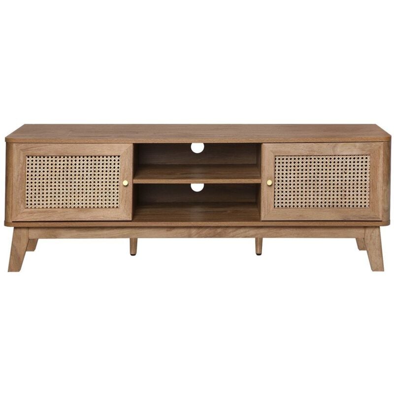 Calicosy - Meuble tv 2 Portes en Cannage Rotin L140 cm - palmo