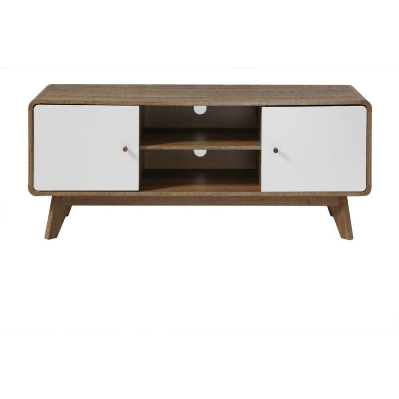 Calicosy - Meuble tv 2 Portes et 2 Niches L129 cm - albura