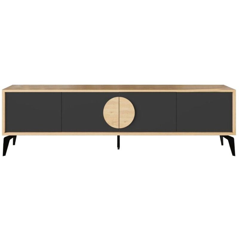Calicosy - Meuble tv 4 portes avec pieds en métal L180 cm - vae