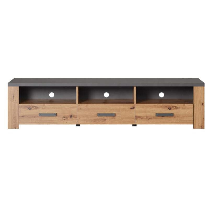 Follow meuble tv gris, chêne décor.