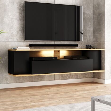 CALICOSY - Meuble TV Mural 3 portes et 1 niche L160 cm  - Rob