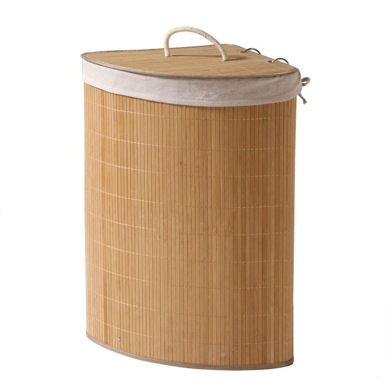 Panier à linge d'angle en bambou - H60 cm - Calicosy