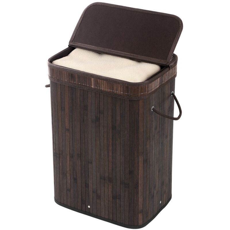 Calicosy - Panier à Linge en Bambou Marron - L40 cm