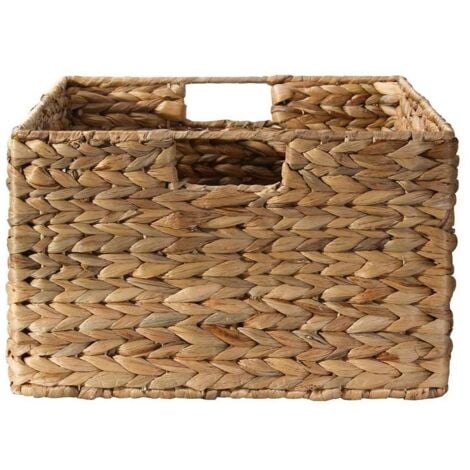 CALICOSY - Panier en jacinthe d'eau armature métal - hauteur 17 cm