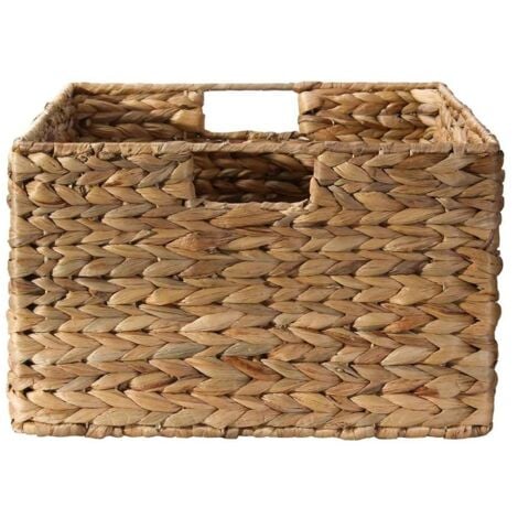 CALICOSY - Panier en jacinthe d'eau armature métal - hauteur 20 cm