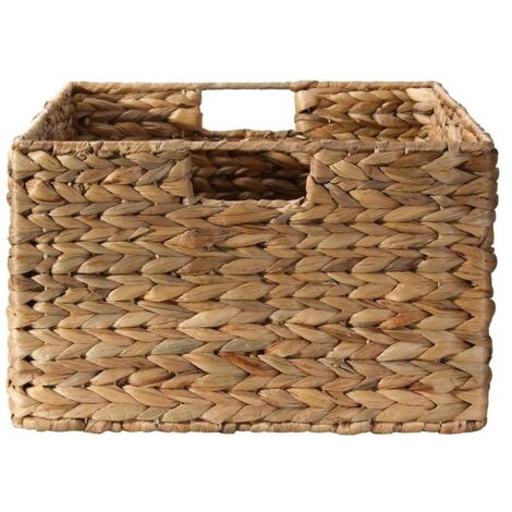 Calicosy – Panier en jacinthe d'eau grand modèle – Armature métal – Volume de rangement 45L – Dimensions L 45 x P 33 x H 20 cm
