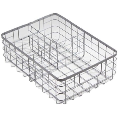 CALICOSY - Panier filaire gris 3 compartiments métal
