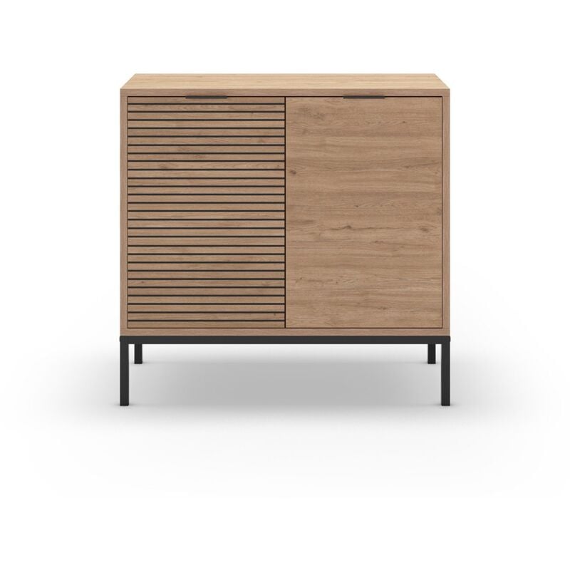 CALICOSY - Petit buffet 2 portes et pieds en métal Ariel - L80 cm