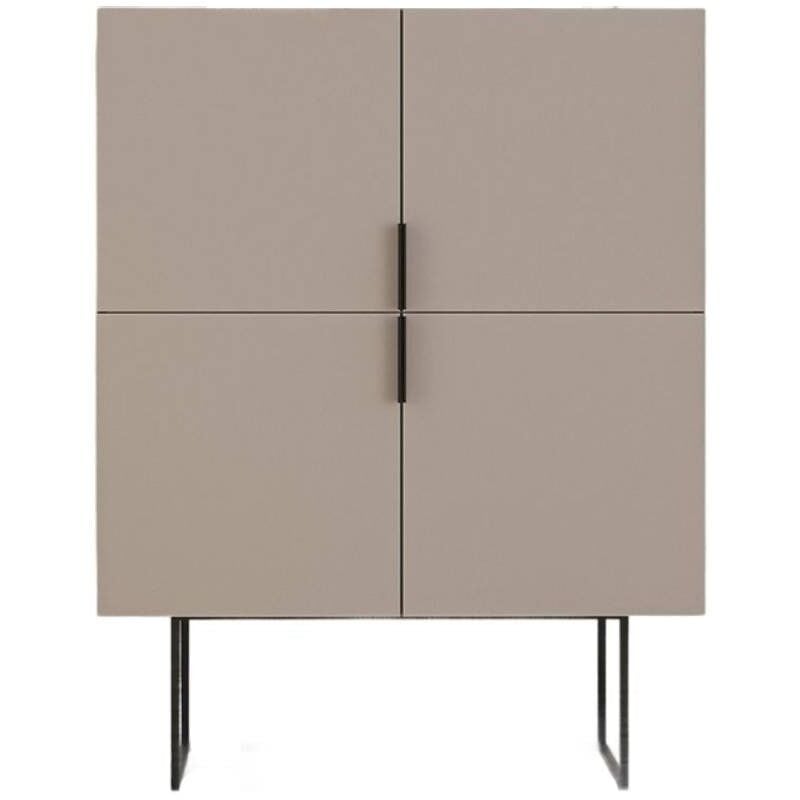 Calicosy - Petit buffet 4 portes et pieds en métal L100 cm - titan