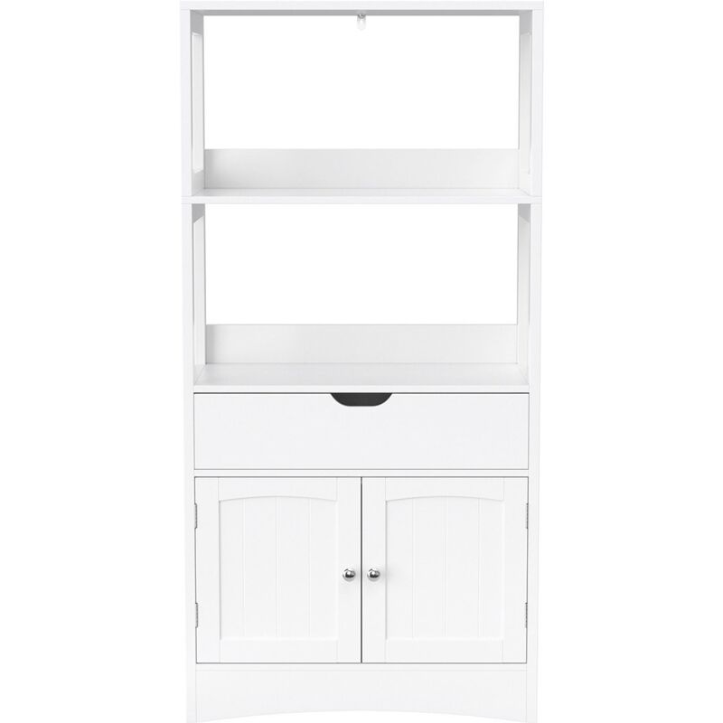 Petit meuble de rangement 1 tiroir, 2 portes et 2 étagères - H122 cm - Calicosy