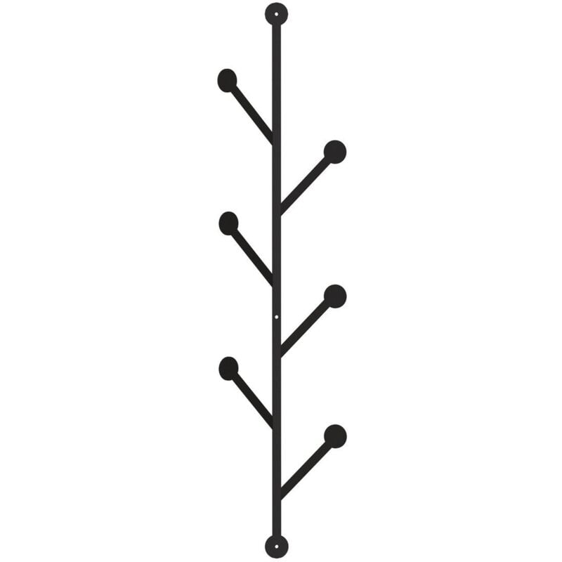 CALICOSY - Porte manteau mural vertical 6 patères en métal noir H94 cm - PONPON