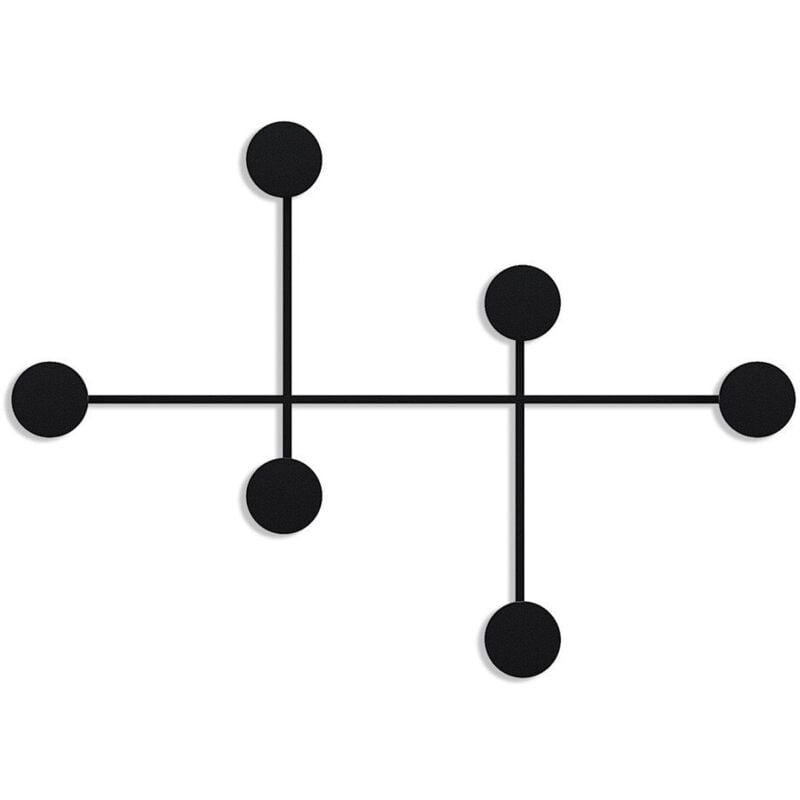 Calicosy - Porte manteaux mural 6 patères en métal H60 cm - dama
