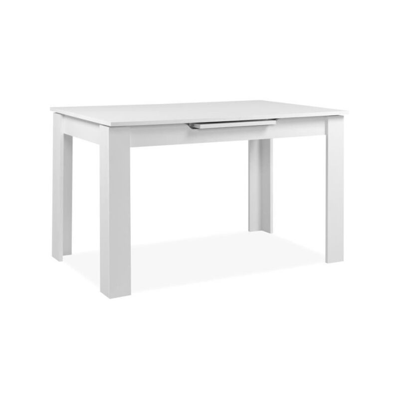 Calicosy - Table extensible - birmingham - 80A - Ouverture synchonisée automatique - Décor blanc - 6 / 8 personnes - 125-165 x 75 x 80 cm