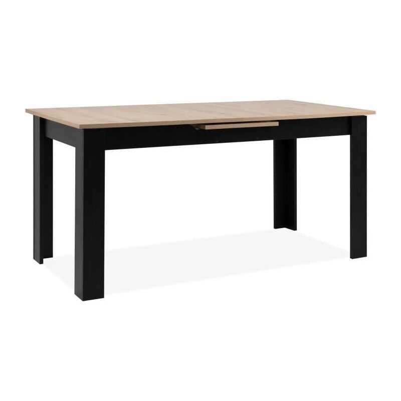 Calicosy - Table extensible - birmingham - 80B - Ouverture synchonisée automatique - Chene / noir - 8 / 10 personnes - 160-200 x 75 x 80 c