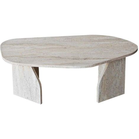 CALICOSY - Table basse avec plateau de forme organique et pieds larges L105 cm - ROCK