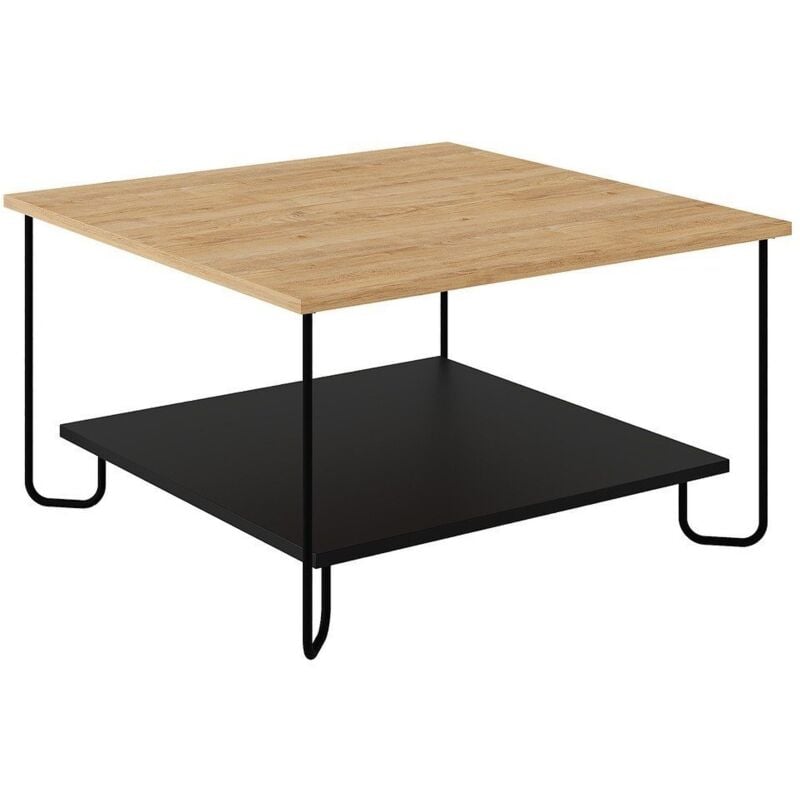 CALICOSY - Table basse carrée avec pieds en métal L80 cm - TONKA