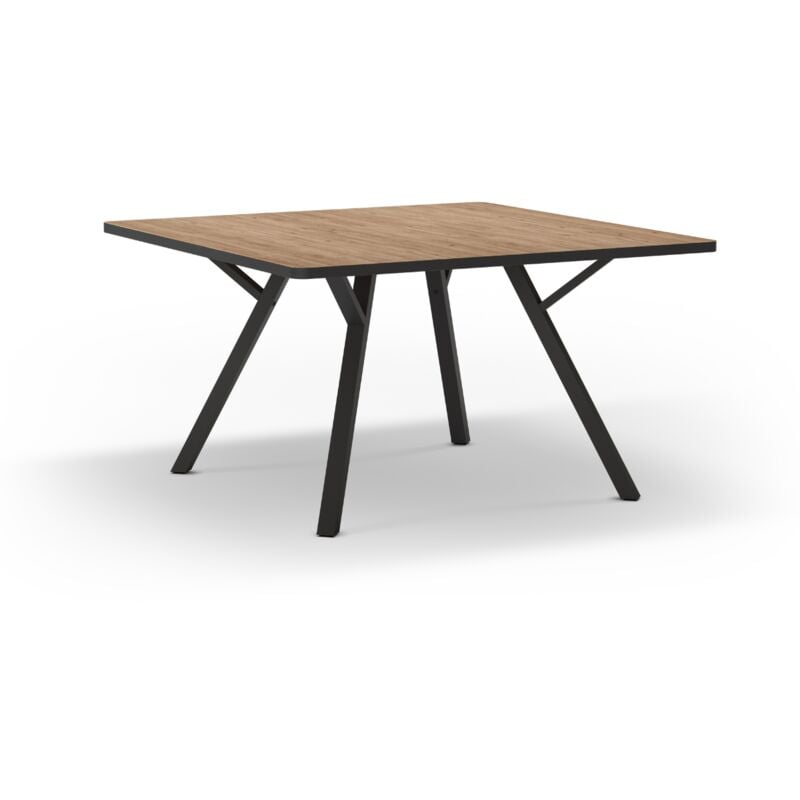 Calicosy - Table carrée avec pieds en métal noir L136 x l136 cm - beni