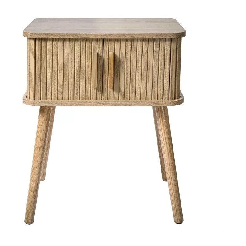 Table de Chevet Vintage 2 Portes Coulissantes H58cm - ernest - Calicosy