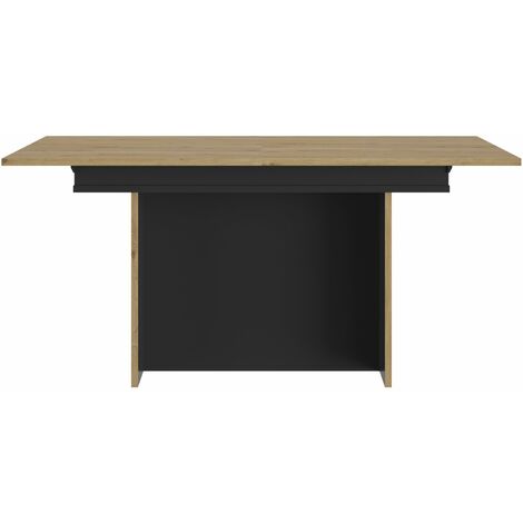 CALICOSY - Table rectangulaire pied fût extensible 1 allonge Raphael - L160 cm