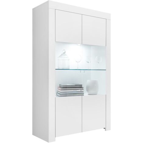 HOMEMANIA CALICOSY - Vaisselier 2 portes en verre sans éclairage H186 cm - Firenze