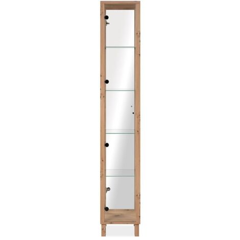 CALICOSY - Vitrine 1 Porte et 4 Étagères en Verre H189 cm - ALBI