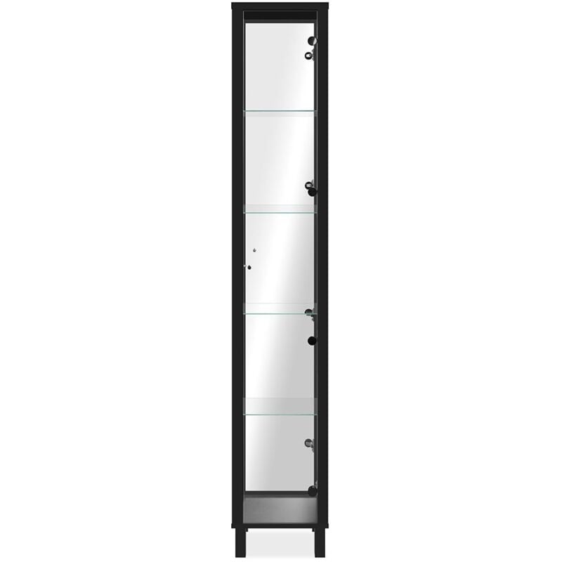 CALICOSY - Vitrine 1 Porte et 4 Étagères en Verre H189 cm - ALBI