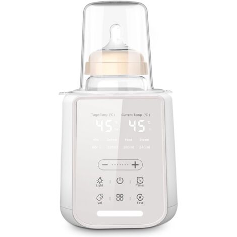 Calientabiberones 8 en 1: Calientabiberones multifuncional con luz nocturna y temporizador, ideal para viajar, conserva los nutrientes de la leche materna, compatible con todos los biberones.
