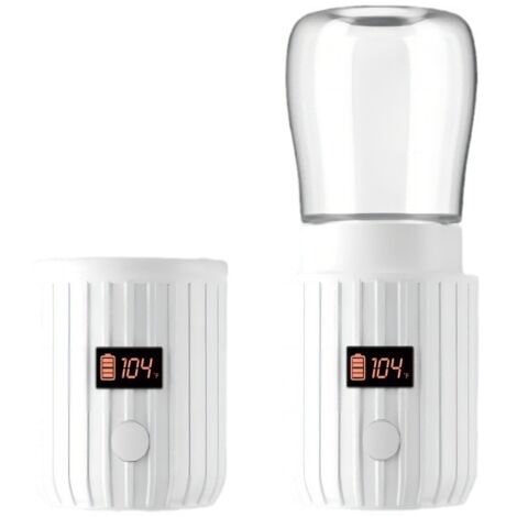 Calientabiberones eléctrico portátil, recargable por USB, calentamiento rápido, 4 ajustes de temperatura.
