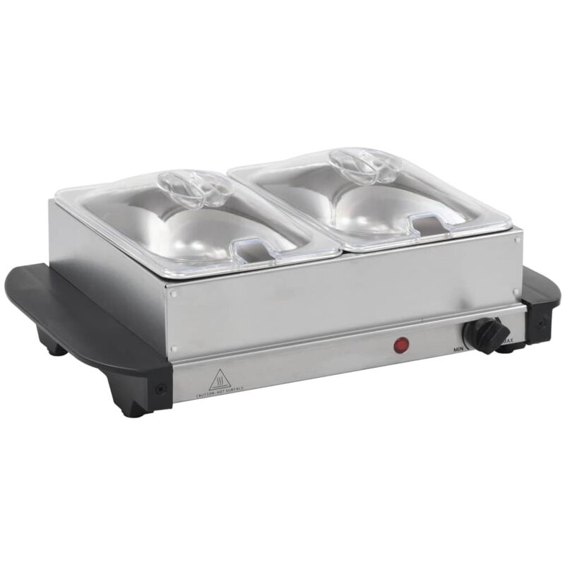 

Calientaplatos para bufé de acero inoxidable 200 W 2x1,5 L - Plateado - Vidaxl