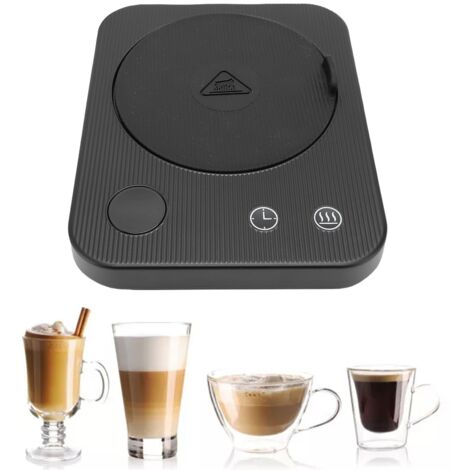 Calientatazas eléctrico con control de temperatura (55/70/80 °C), apagado automático después de 2 a 12 horas, panel de control grande para todas las tazas, ABS/PP
