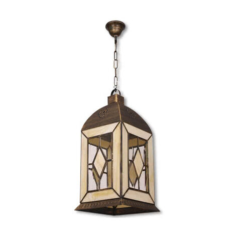 Califa lanterna grande 3xe27 oro vecchio/beige regx33x33 cm