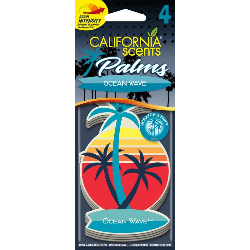 

California Car Scents - Ambientador de Coche con Fragancia, Olor y Esencias a Ocean Wave, Aroma a Ola Marina (Ambientador de papel con forma de