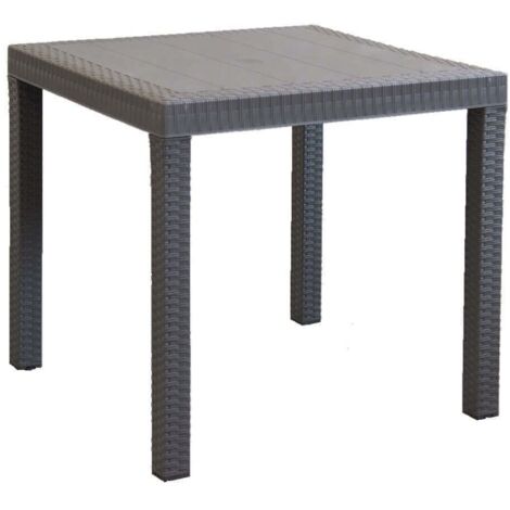 CALIGOLA - set tavolo in alluminio e teak cm 80 x 80 x 74 h con 4 poltrone Alma