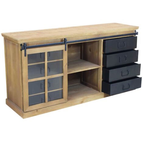CALIN - madia industrial in acciaio e legno
