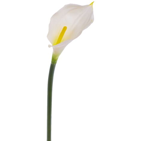 Calla artificiali h 70 cm bianca effetto realistico con foglie verdi