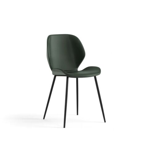 Callisto, Set di 4 sedie in soft-touch Verde scuro (55cm X 45cm H. 83cm)  Duzzle