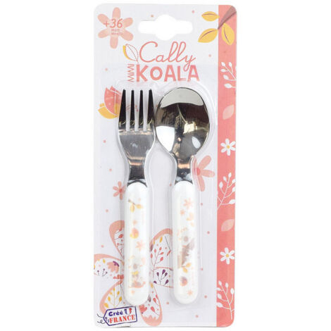 Cally Mimi Koala Ensemble Couverts Inox (Fourchette, Cuillere)