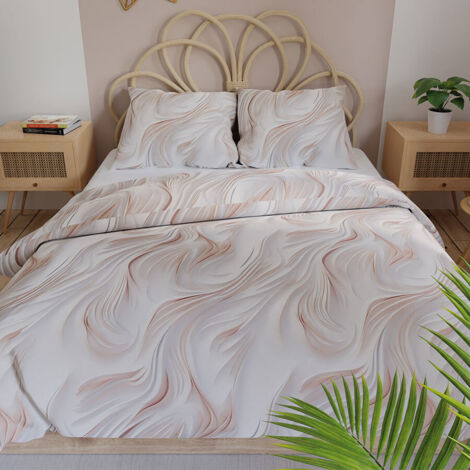 CALM Satin-Bettwäsche – Abstraktes Muster – 220 x 200 cm