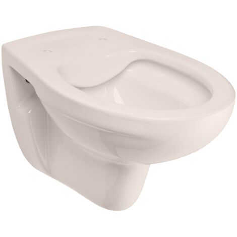 Calmwaters® Hänge WC spülrandlos in Pergamon, Wand-WC mit Abgang waagerecht, Tiefspül WC ohne Spülrand, Tiefspüler wandhängend, Wandtoilette aus Sanitärkeramik, 08AB6147