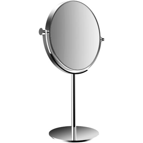 Calmwaters Rasierspiegel/Kosmetikspiegel, Standspiegel, 3/1-fach Vergrößerung, chrom, rund, zweiseitige Spiegelfläche, 80BS6246