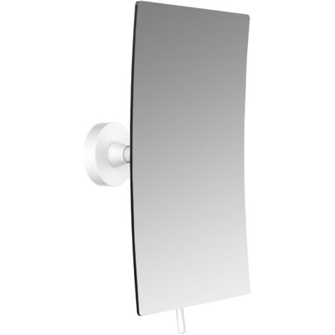 Calmwaters Rasierspiegel/Kosmetikspiegel Wandspiegel, 3-fache Vergrößerung, weiß, eckig, einseitig, Kristallglas, Metallhalterung, 132x208 mm, 80BS6243