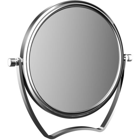 Calmwaters Reisespiegel, 5/1-fach Vergrößerung, chrom, rund, zweiseitige Kristallglas-Spiegelfläche, Metallhalterung, Ø126 mm, Artikelnummer 80BS6258
