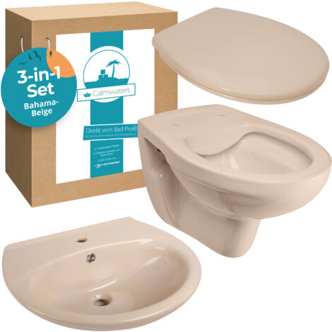 beige Tiefspüler Haro WC Sitz Softclose Wand WC bahamabeige 