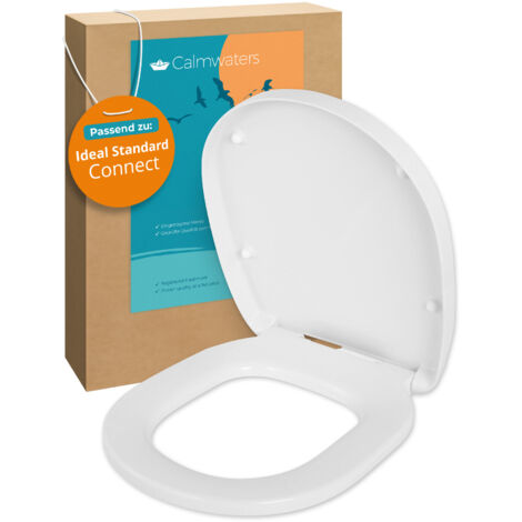Calmwaters WC-Sitz für Ideal Standard Connect  Toilettensitz Absenkautomatik  Duroplast  Take-Off & Top-Fix  Überlappend  Edelstahlscharnier  Made in EU  Weiß  26LP6261