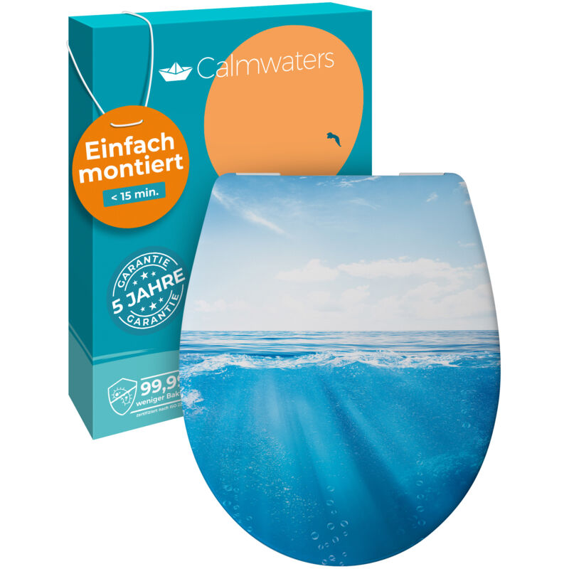 Calmwaters® Wc Sitz Motiv Meeresglanz Einfache Montage, Toilettendeckel Bis 250 Kg, Made In Eu, Antibakterieller Duroplast, Absenkautomatik, 2